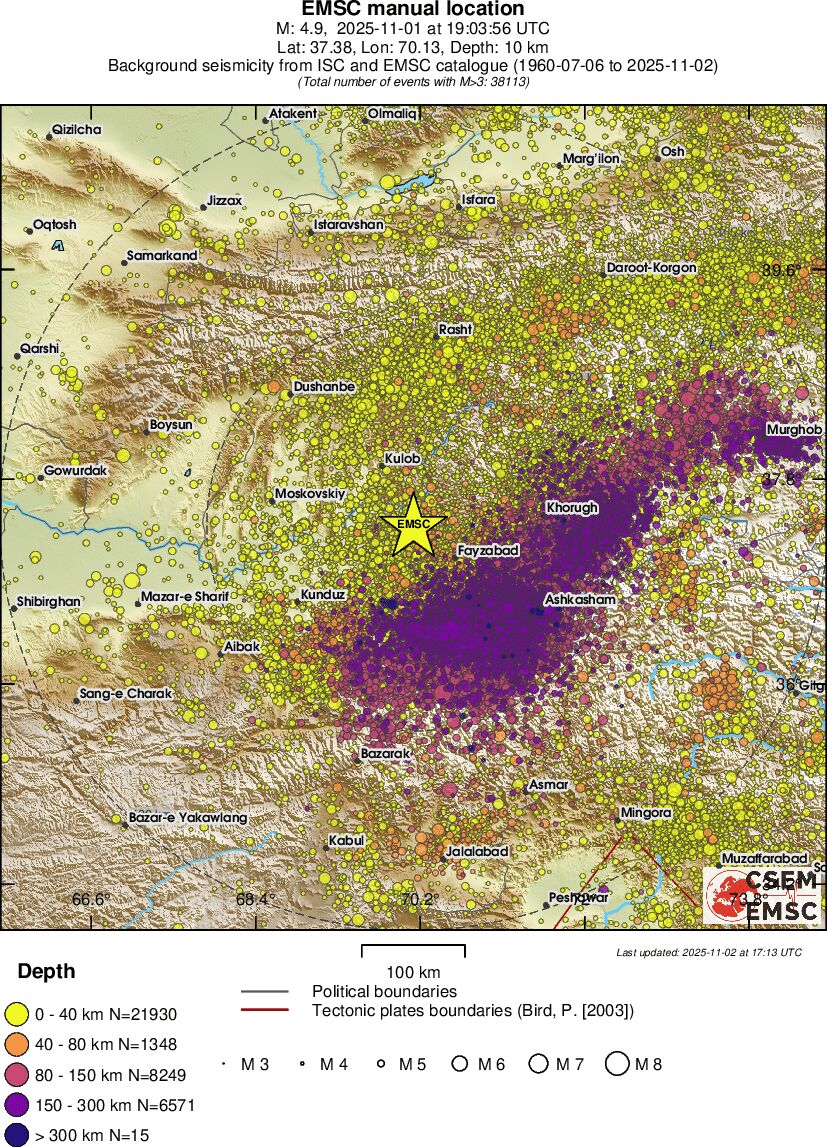 regional historical seismicity