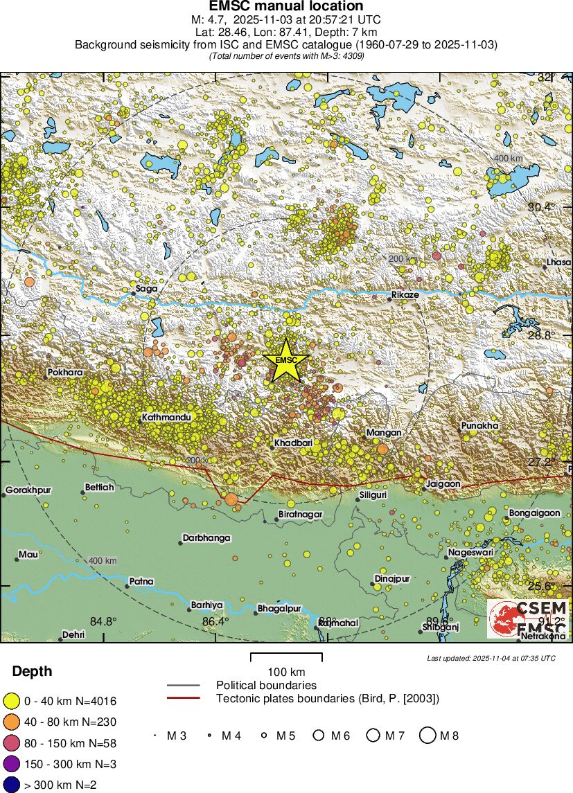 regional historical seismicity