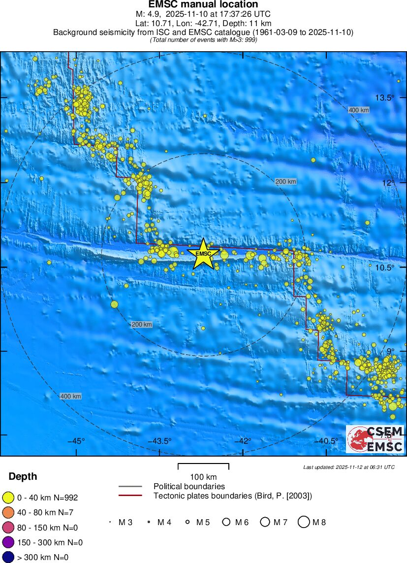 regional historical seismicity