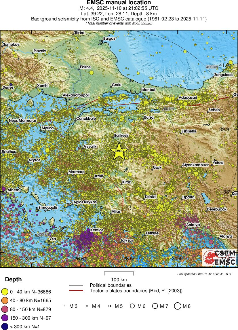regional historical seismicity