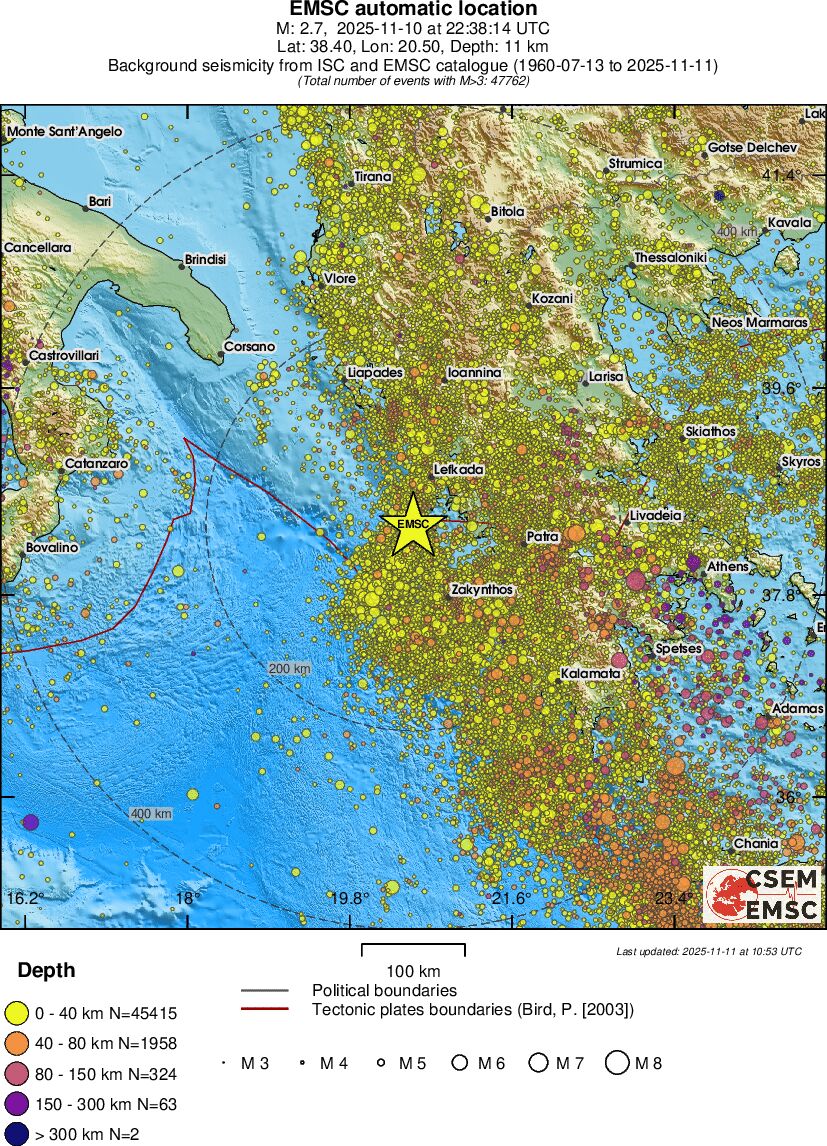 regional historical seismicity