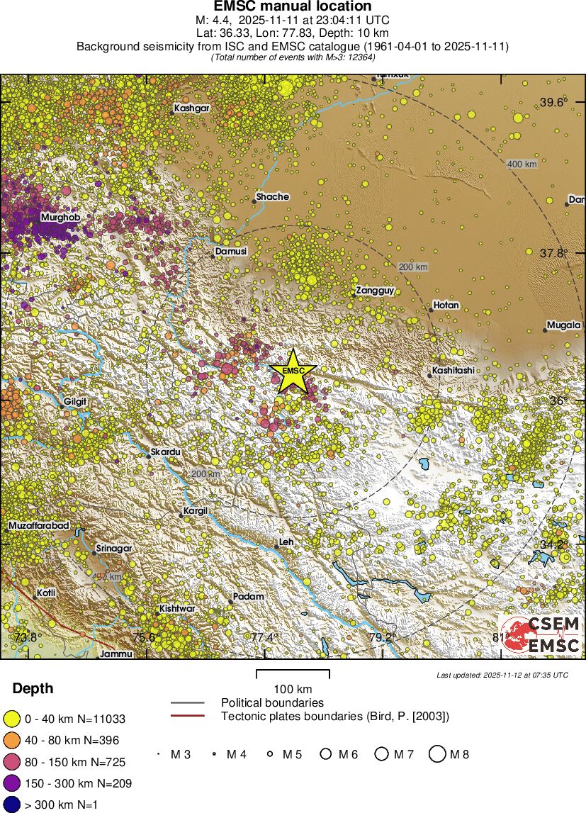 regional historical seismicity