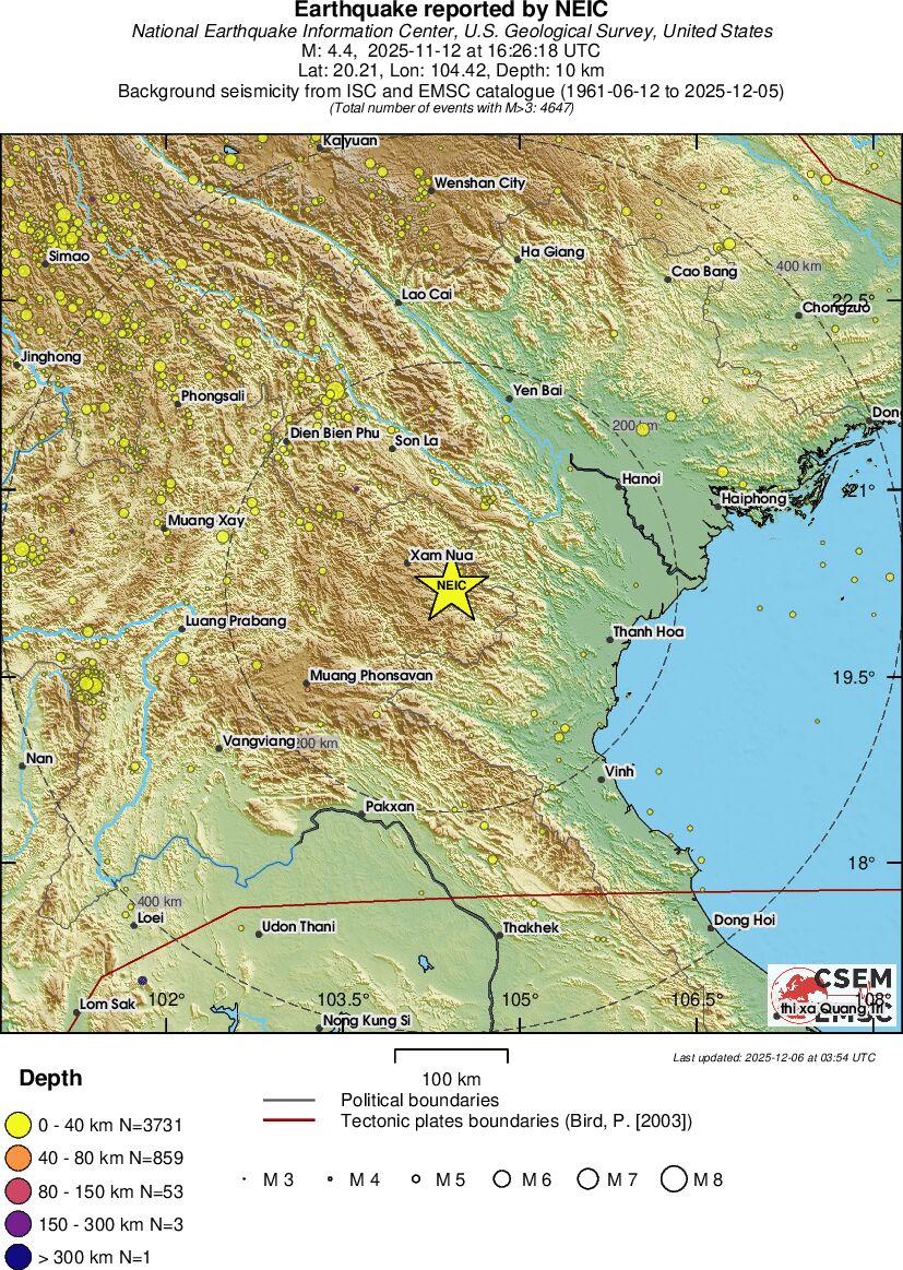 regional historical seismicity