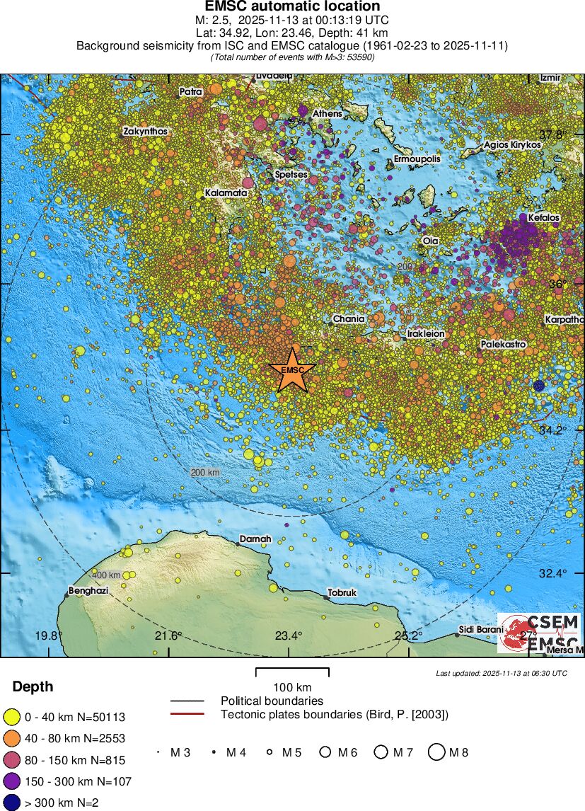 regional historical seismicity