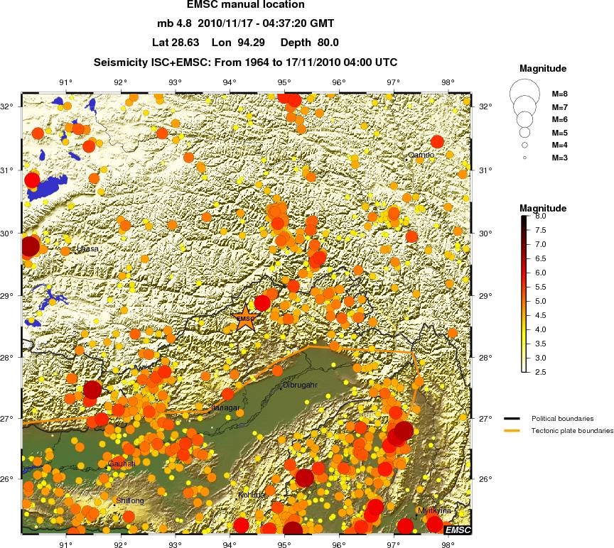 regional magnitude historical seismicity