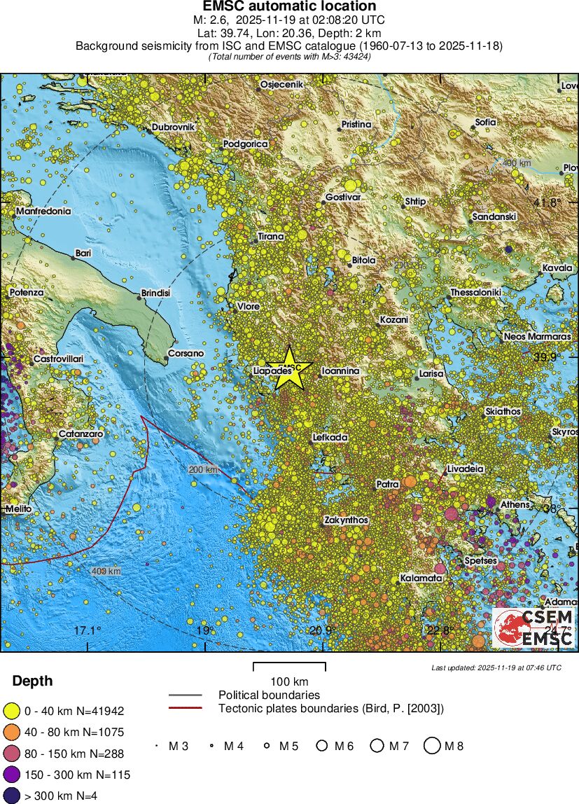 regional historical seismicity