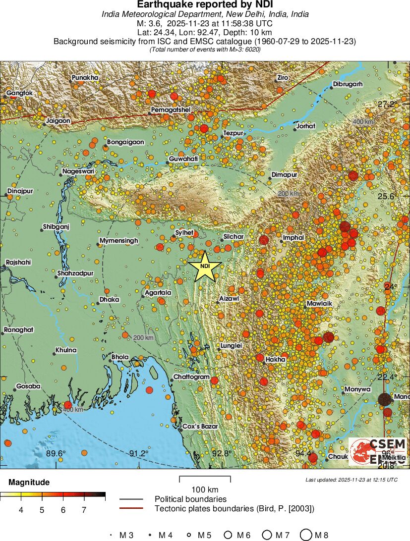 regional magnitude historical seismicity