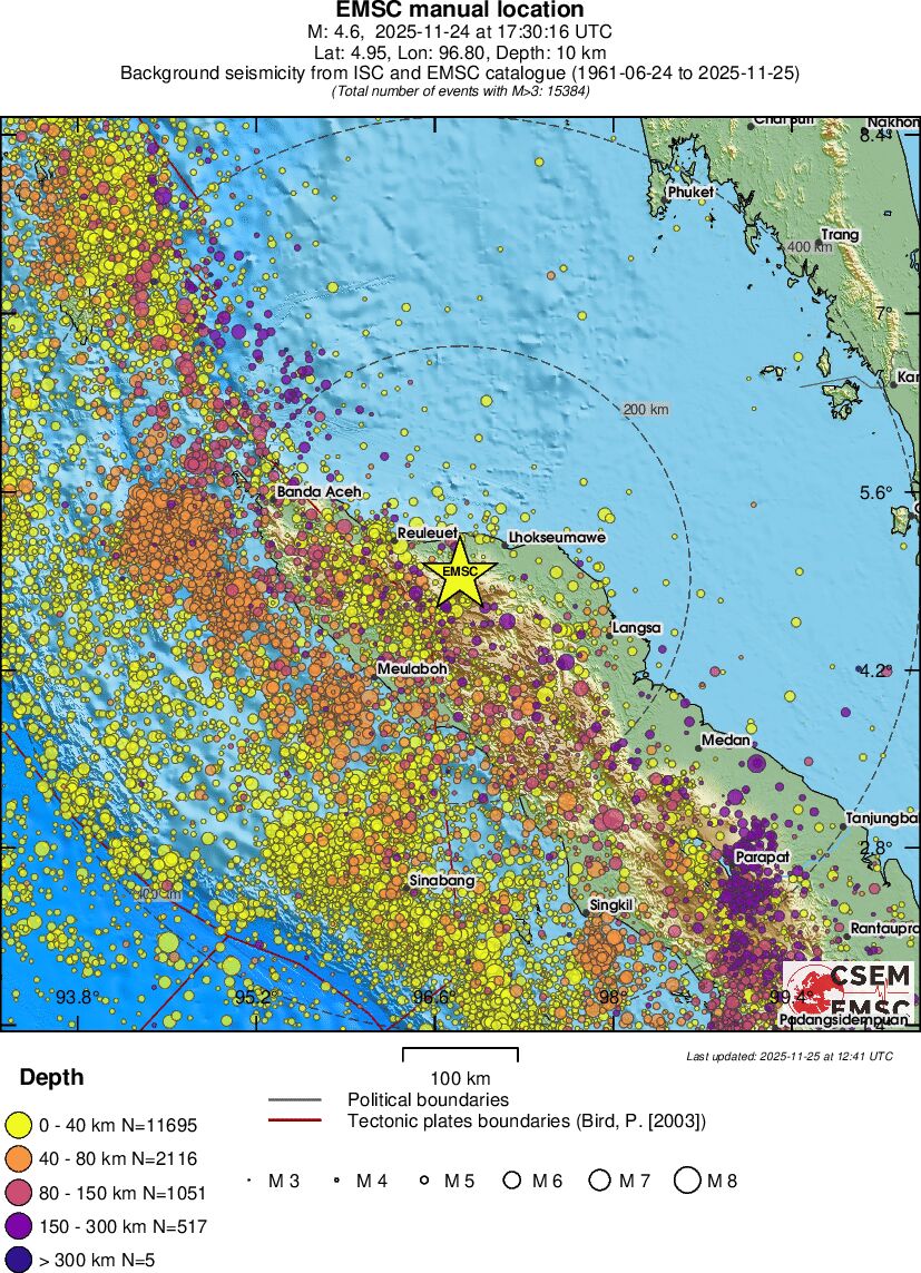 regional historical seismicity