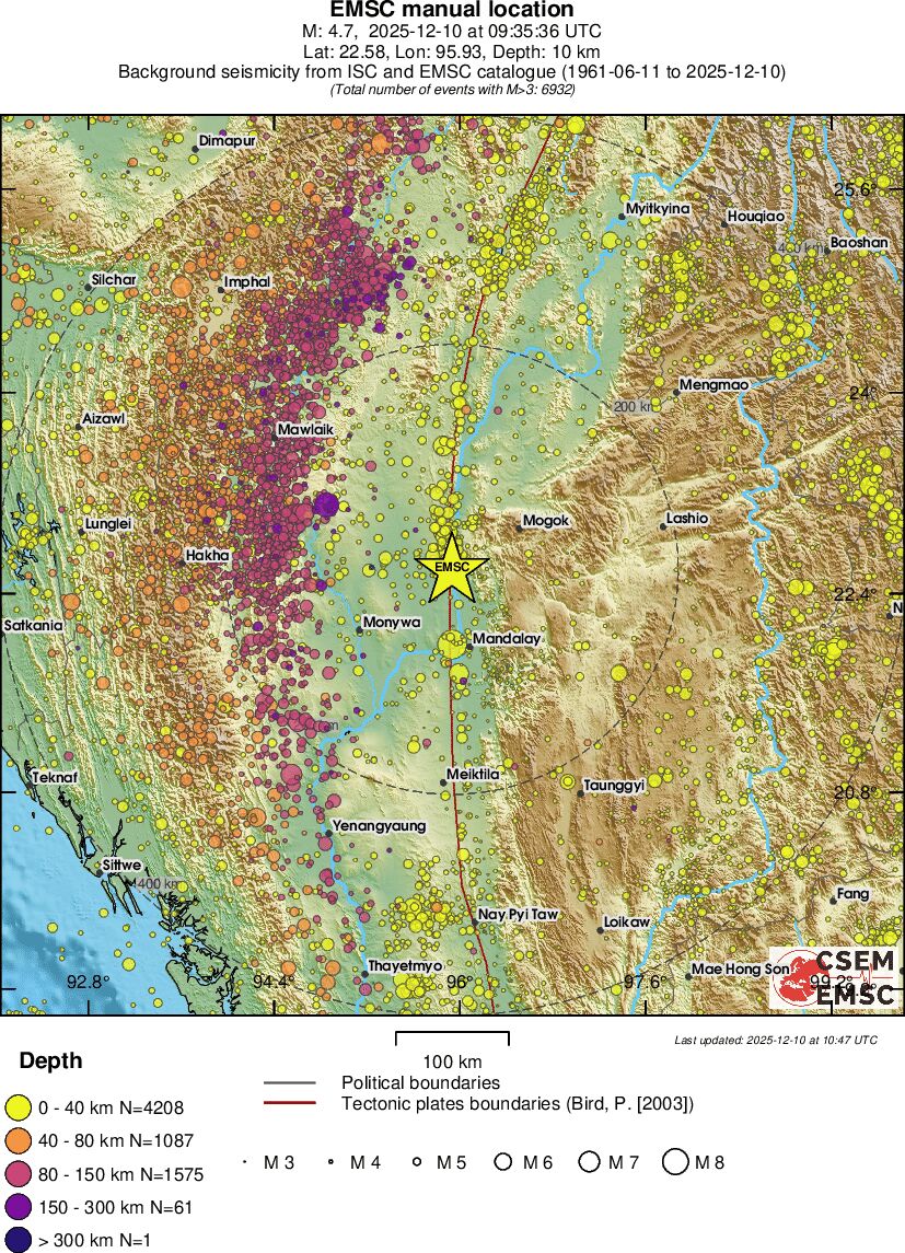 regional historical seismicity
