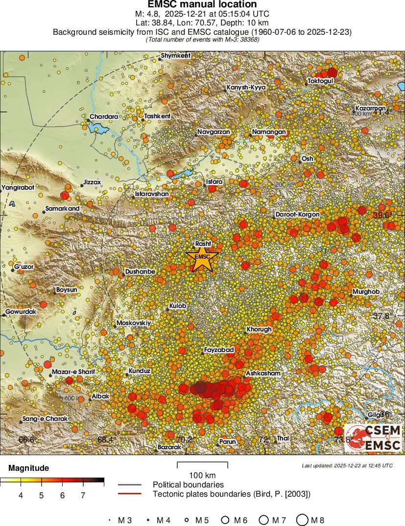 regional magnitude historical seismicity