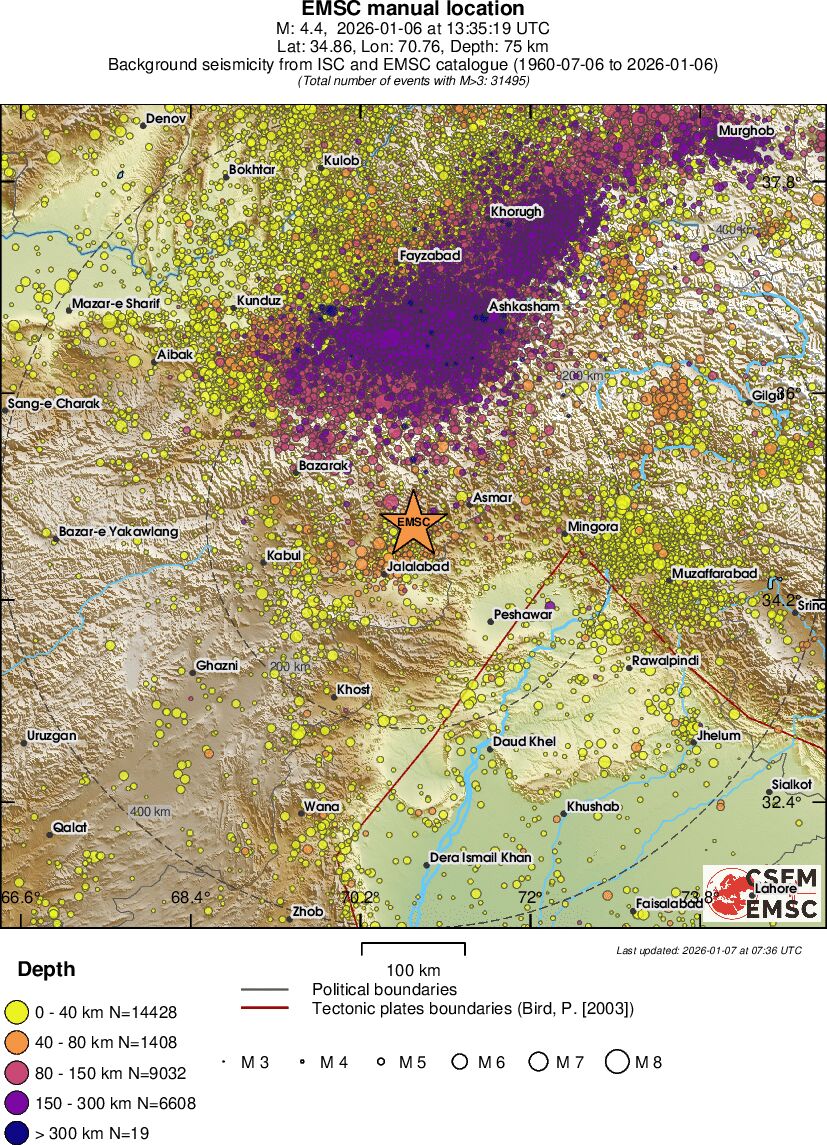 regional historical seismicity