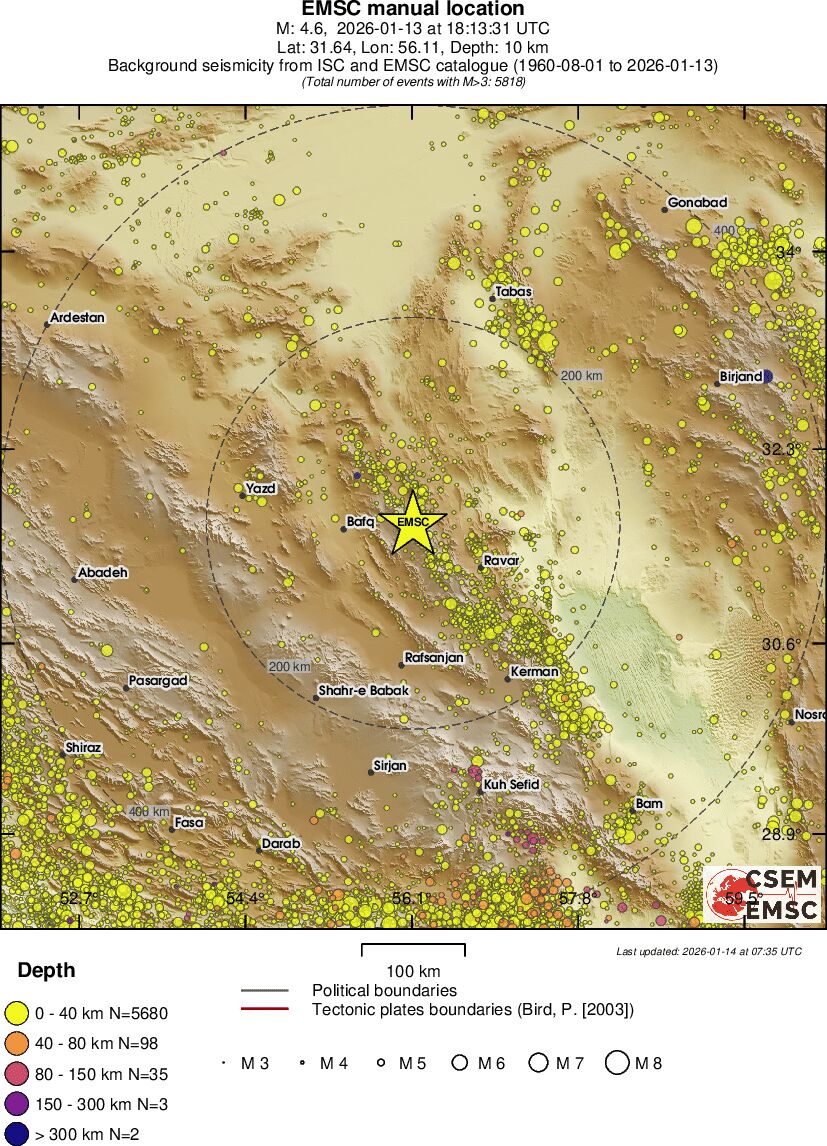 regional historical seismicity