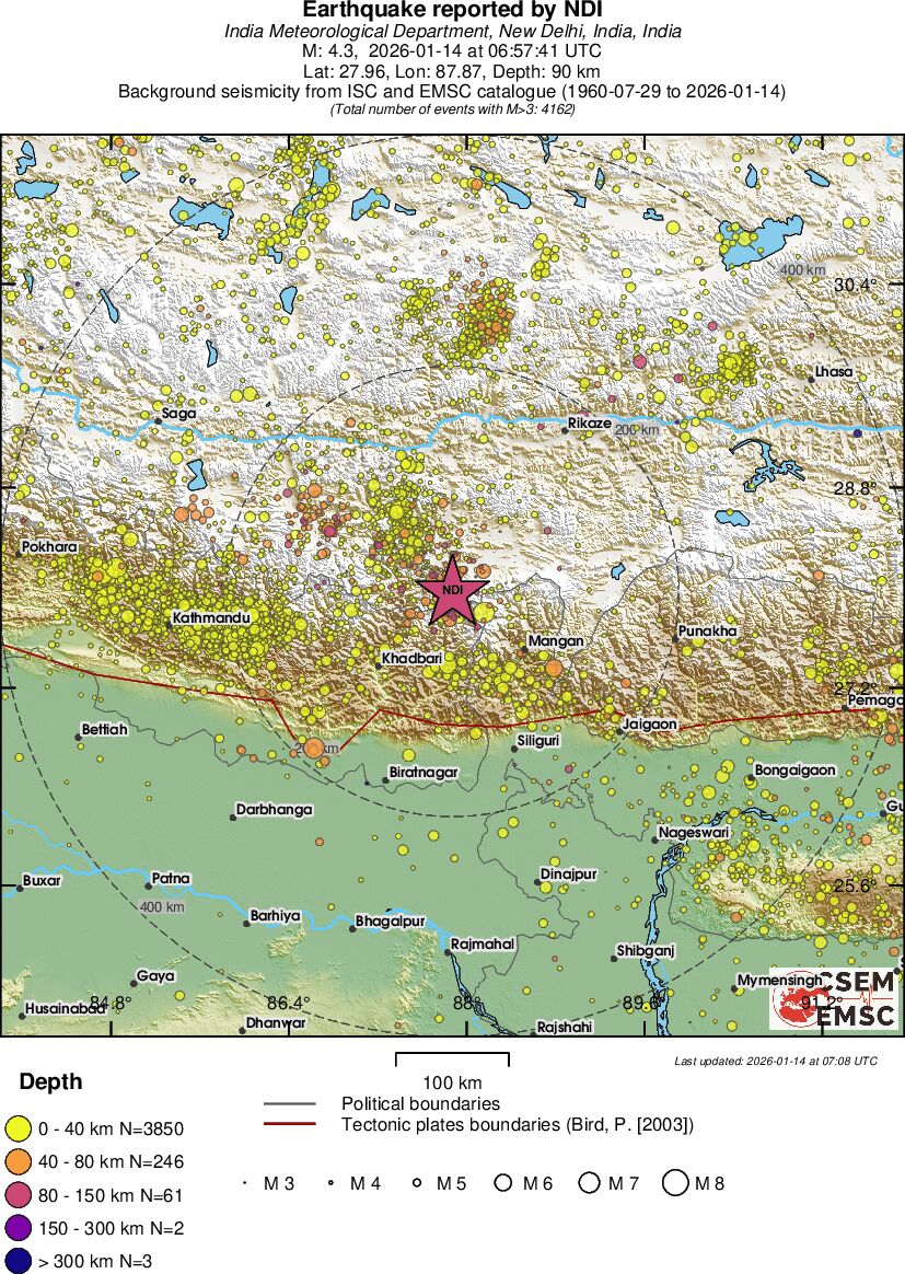 regional historical seismicity