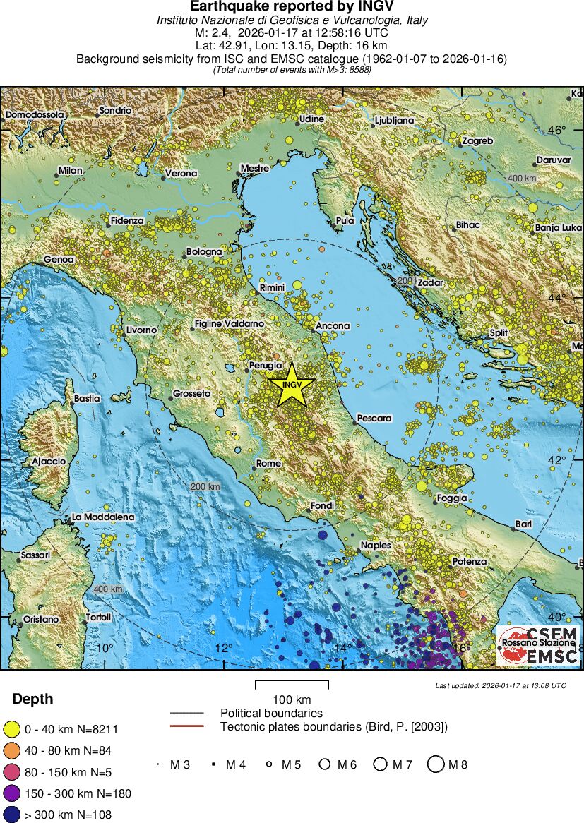 regional historical seismicity