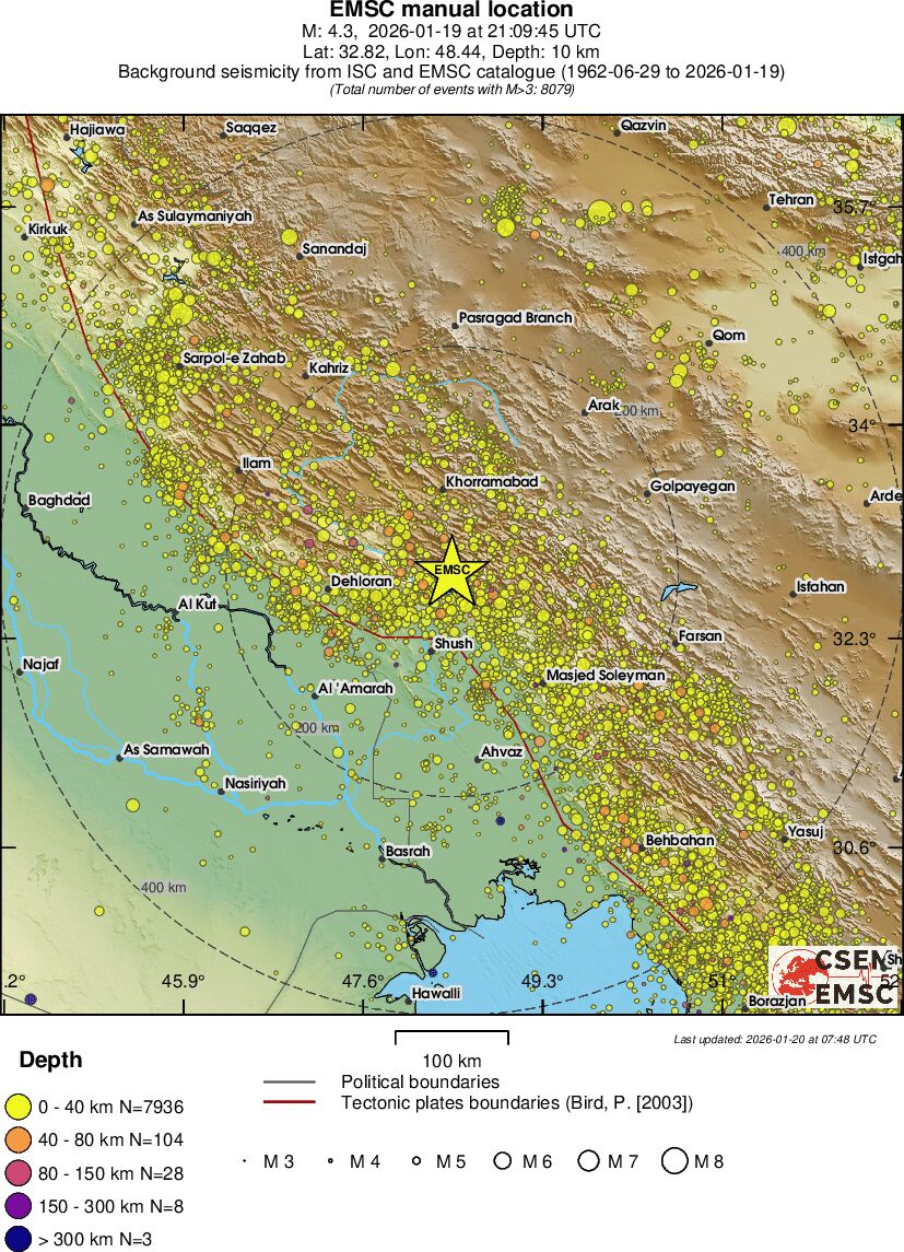 regional historical seismicity