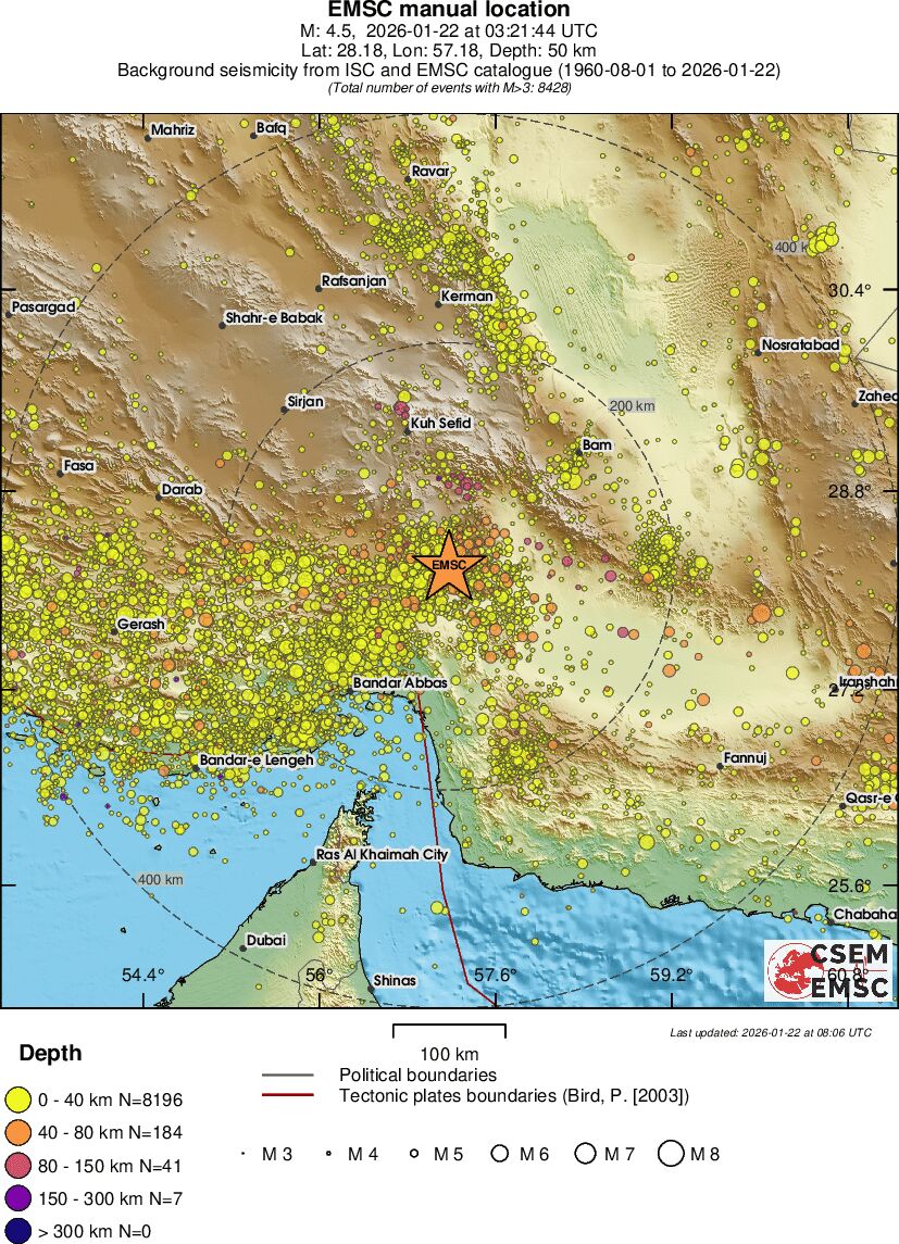 regional historical seismicity