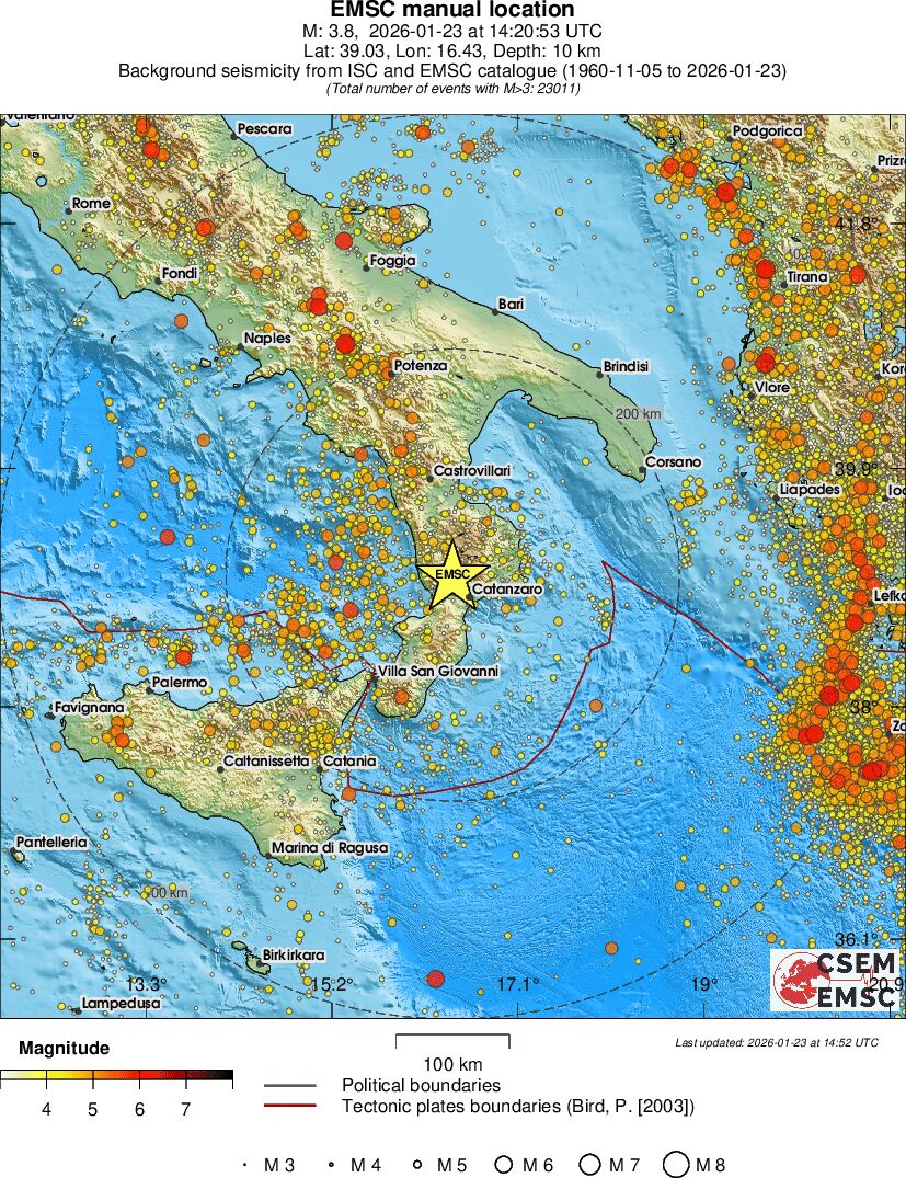 regional magnitude historical seismicity