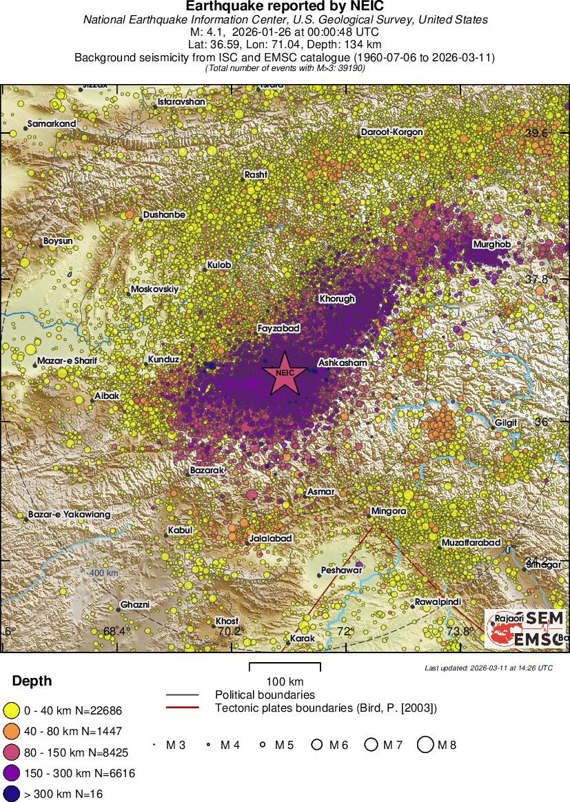 regional historical seismicity