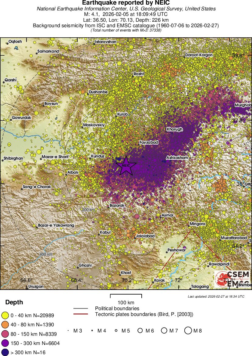 regional historical seismicity