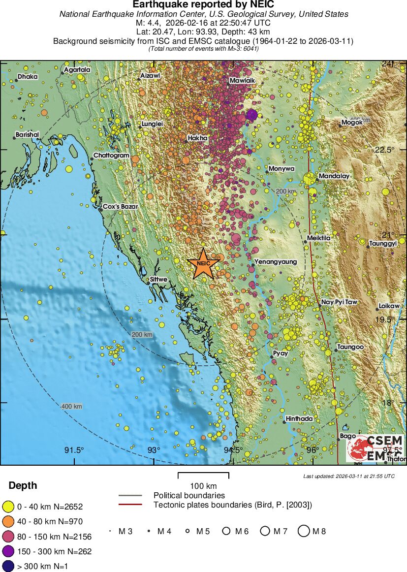 regional historical seismicity