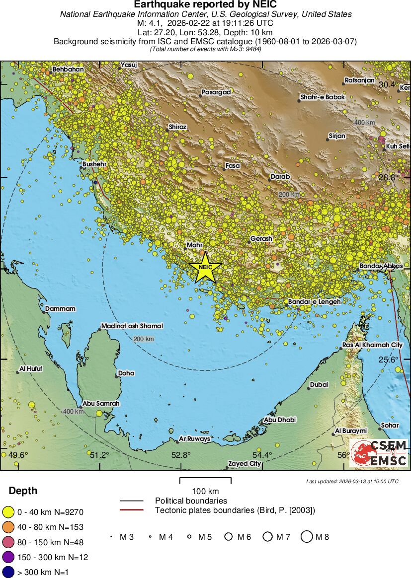 regional historical seismicity