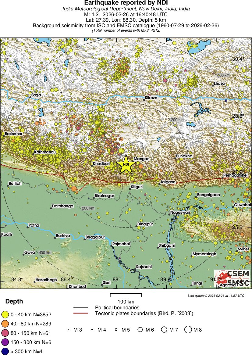 regional historical seismicity