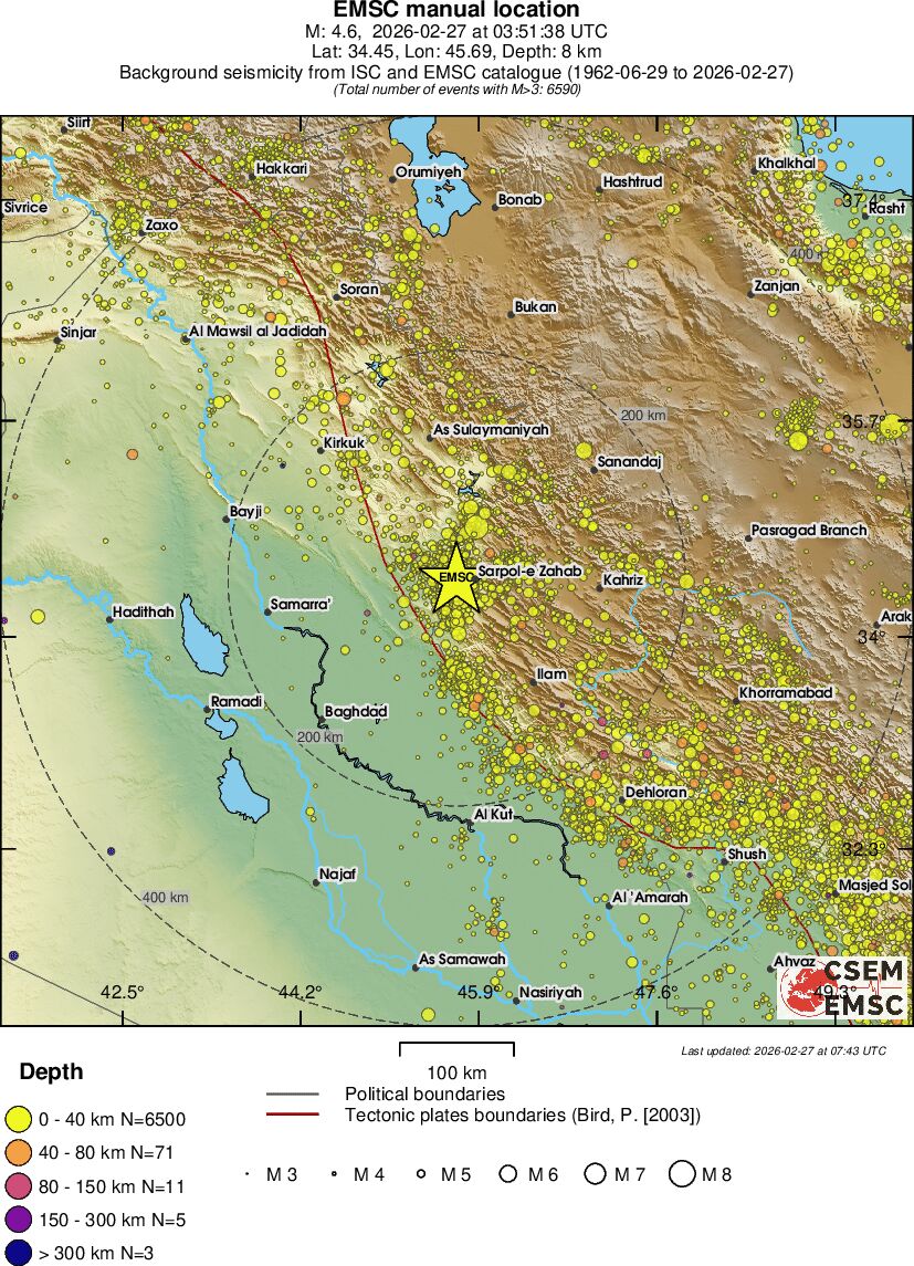 regional historical seismicity