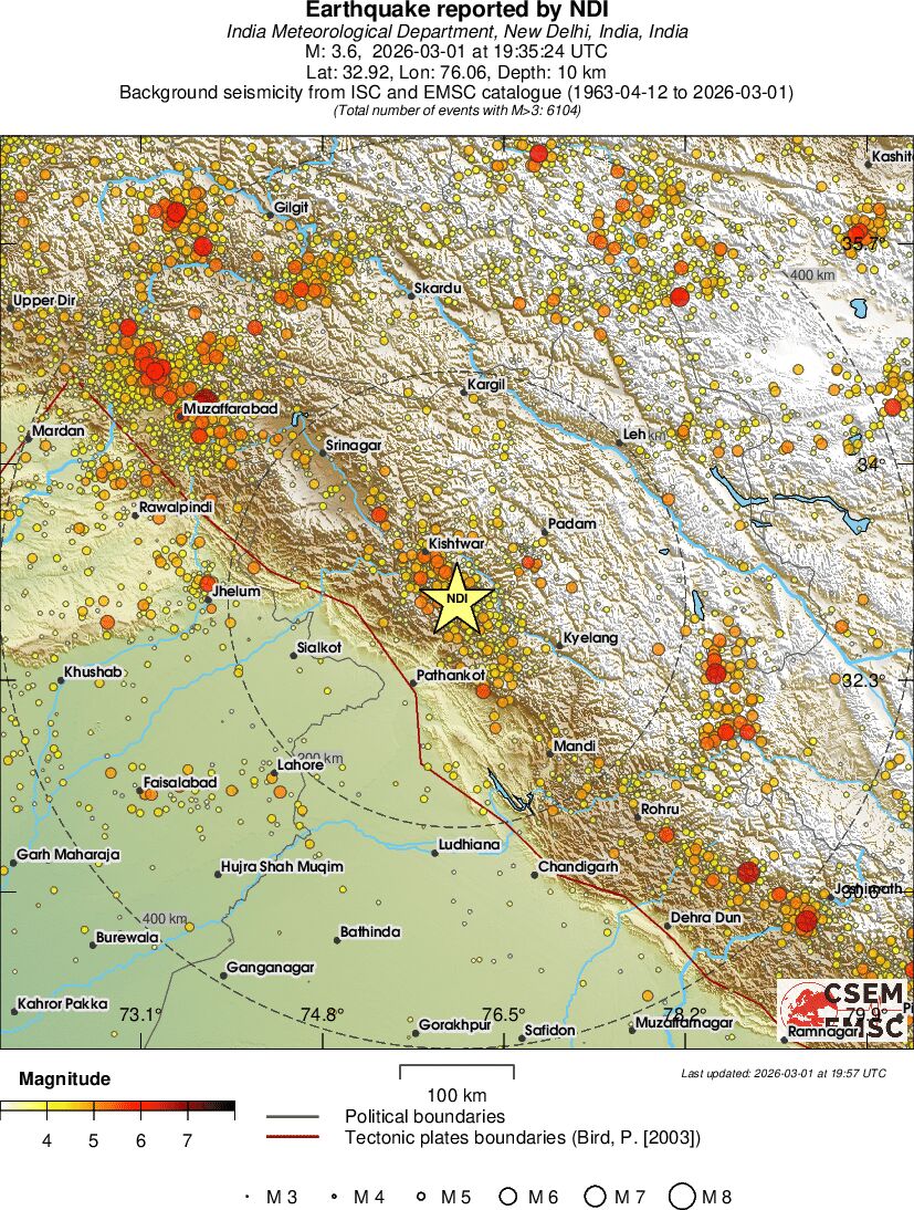 regional magnitude historical seismicity