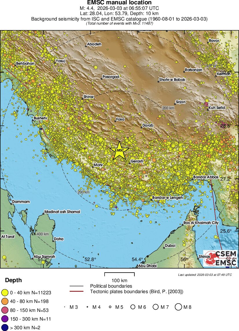 regional historical seismicity