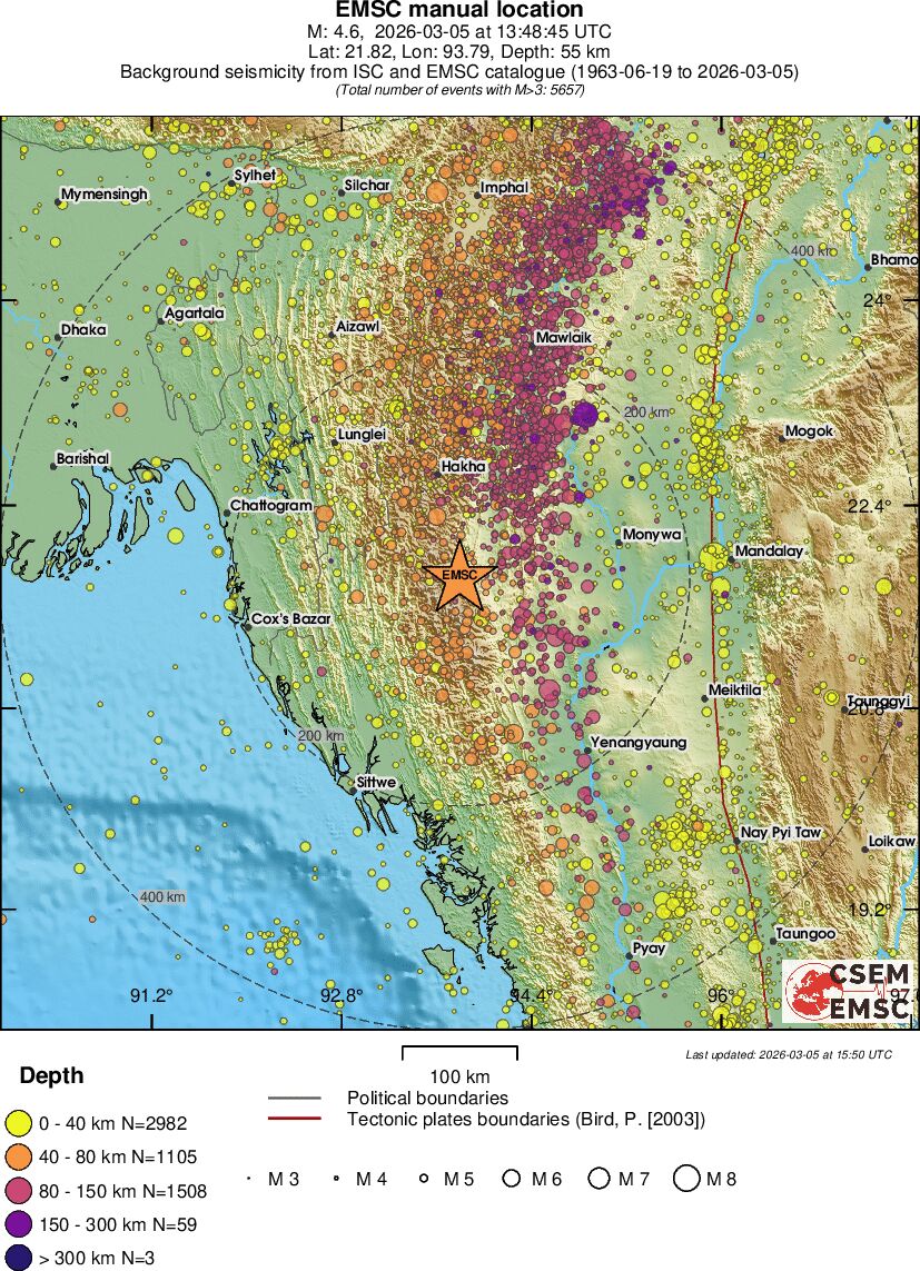 regional historical seismicity
