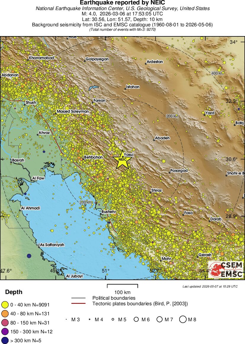 regional historical seismicity