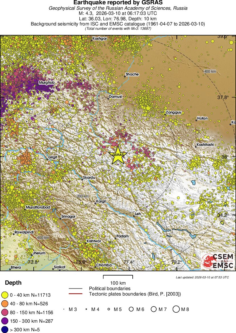 regional historical seismicity