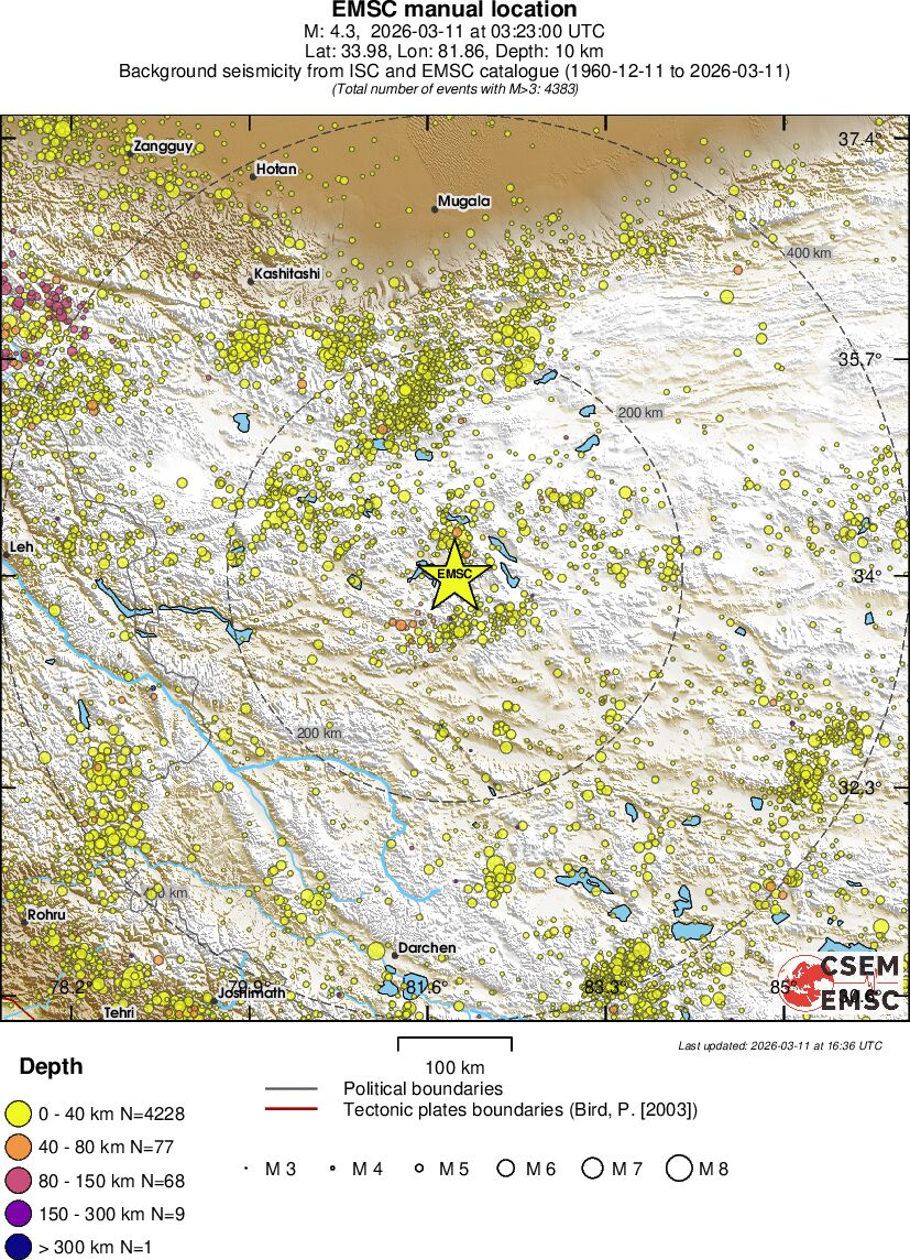 regional historical seismicity