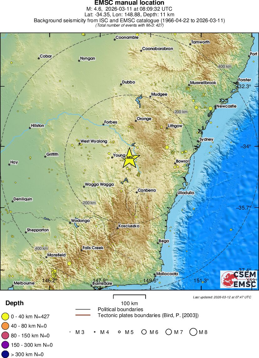 regional historical seismicity
