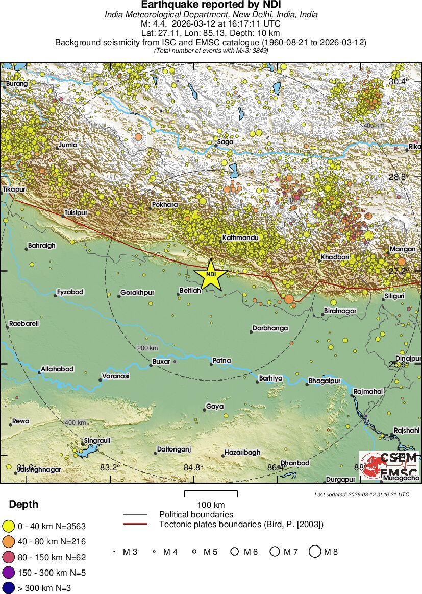 regional historical seismicity
