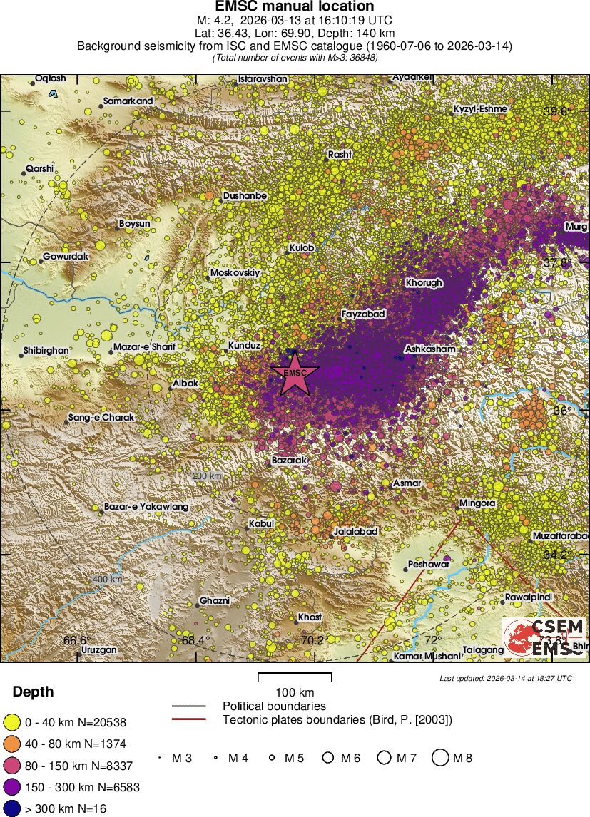 regional historical seismicity