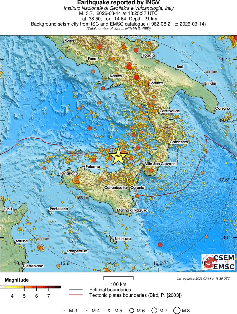 regional magnitude historical seismicity
