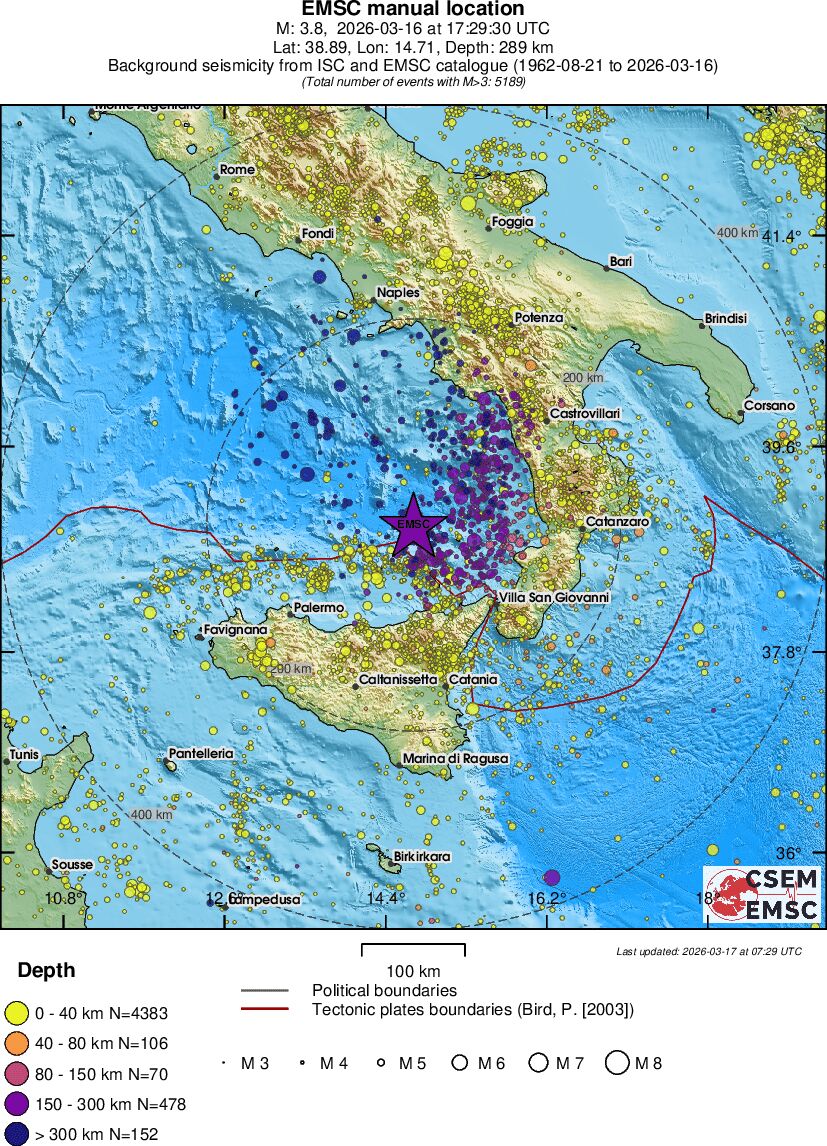 regional historical seismicity