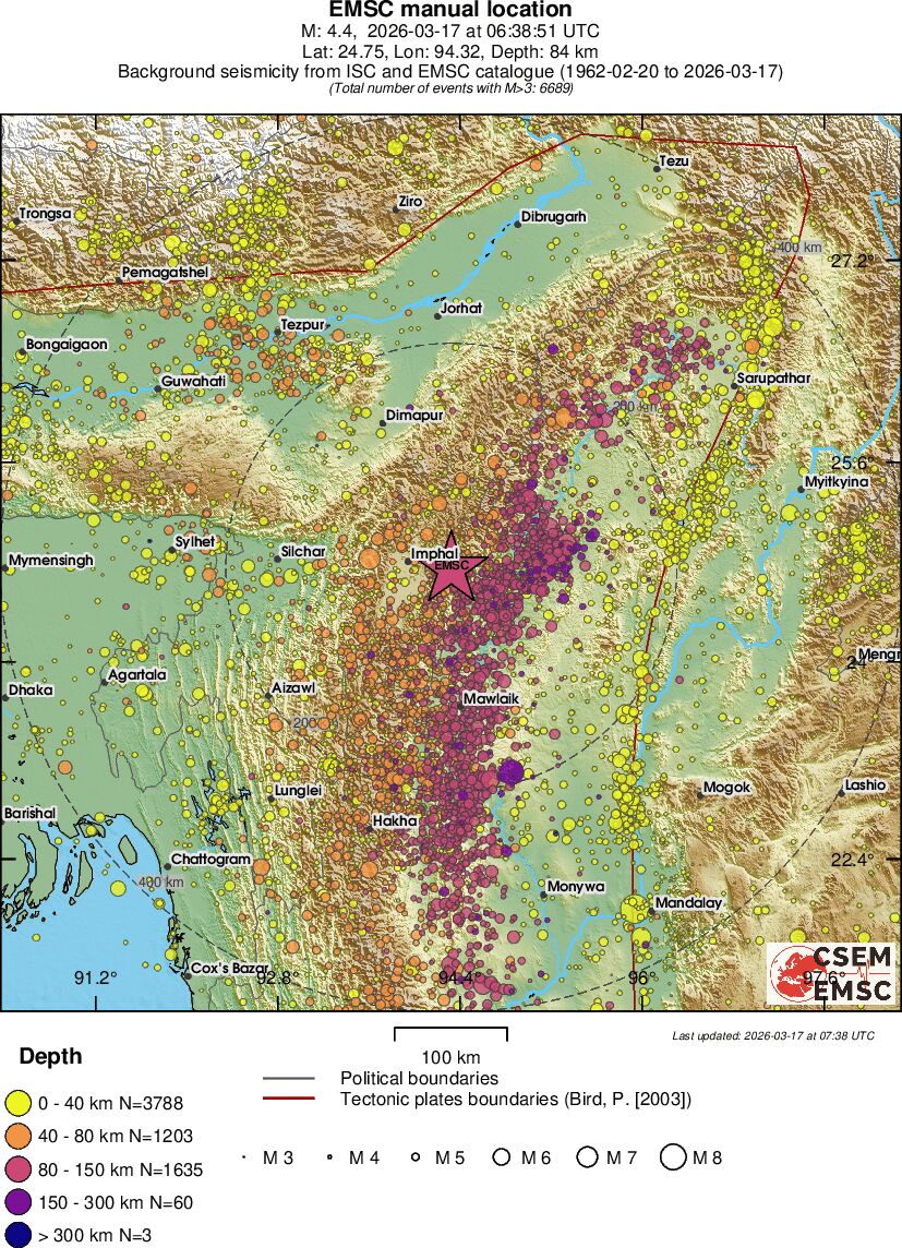 regional historical seismicity