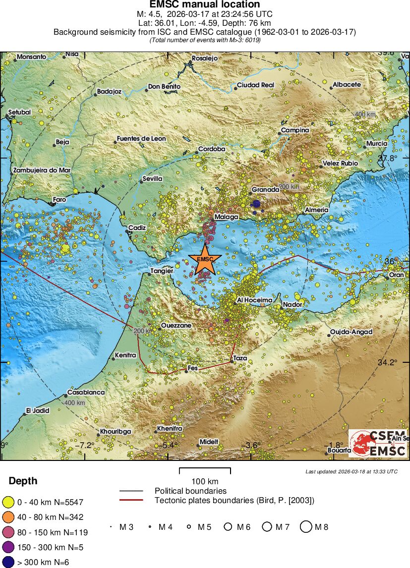 regional historical seismicity
