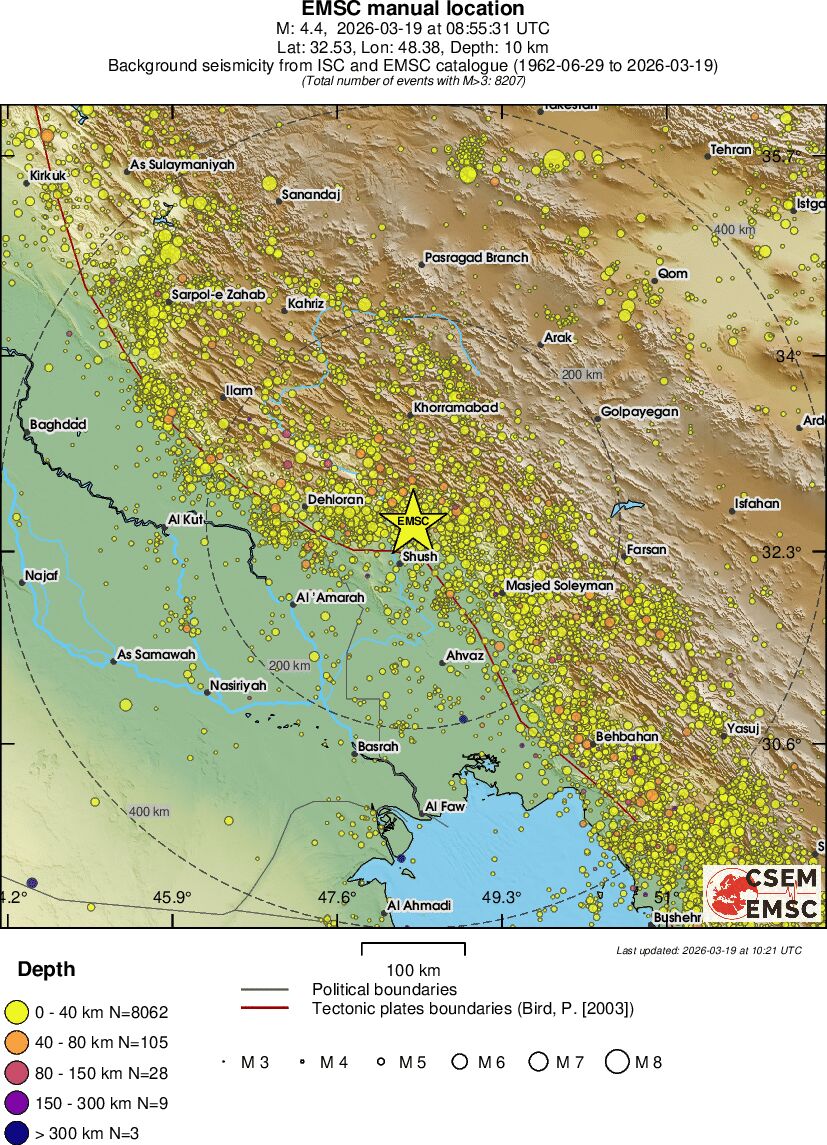 regional historical seismicity
