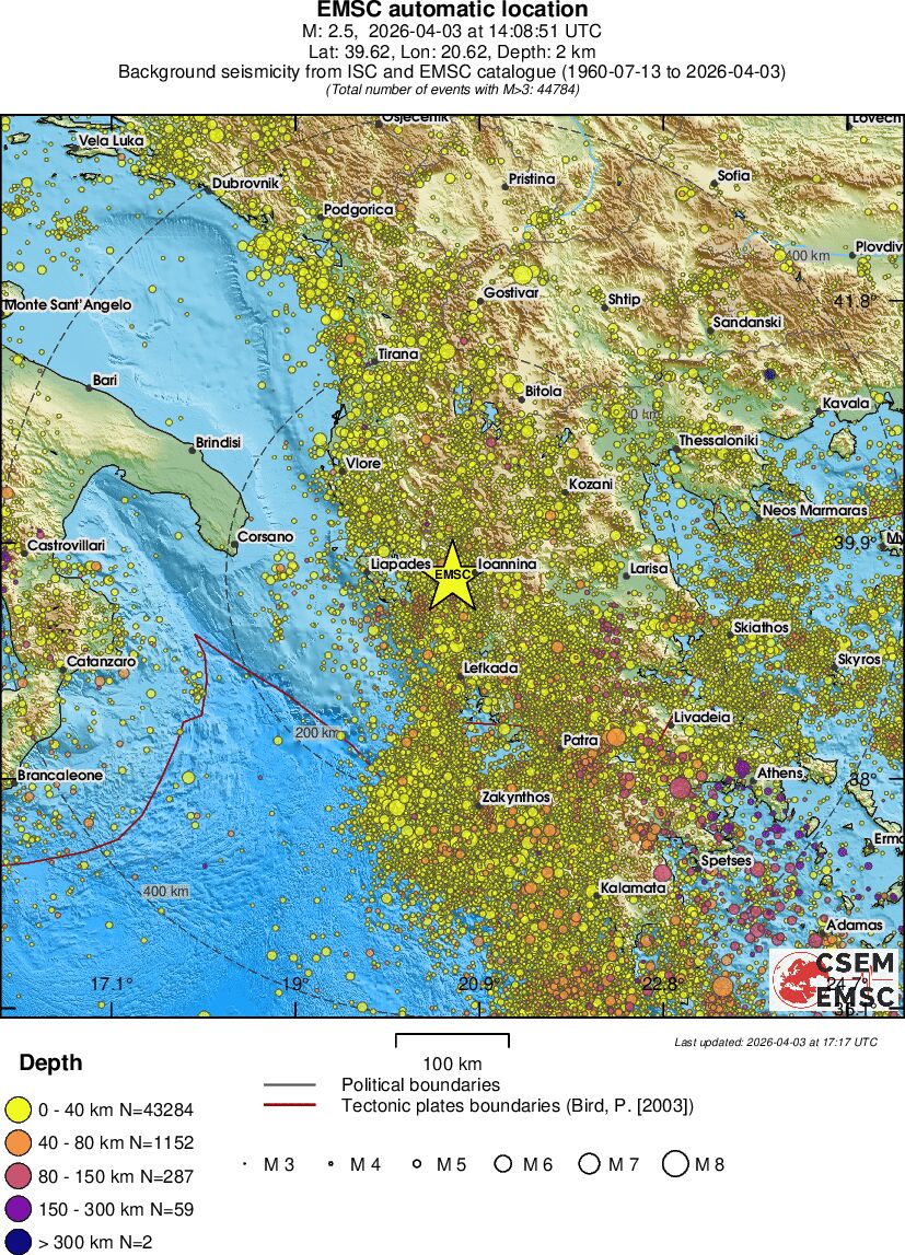 regional historical seismicity