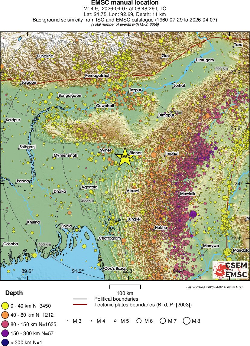 regional historical seismicity