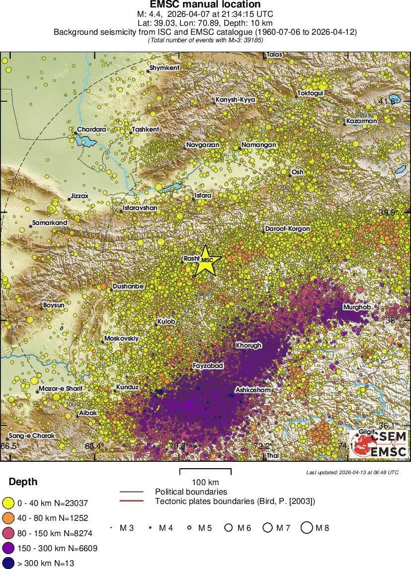 regional historical seismicity