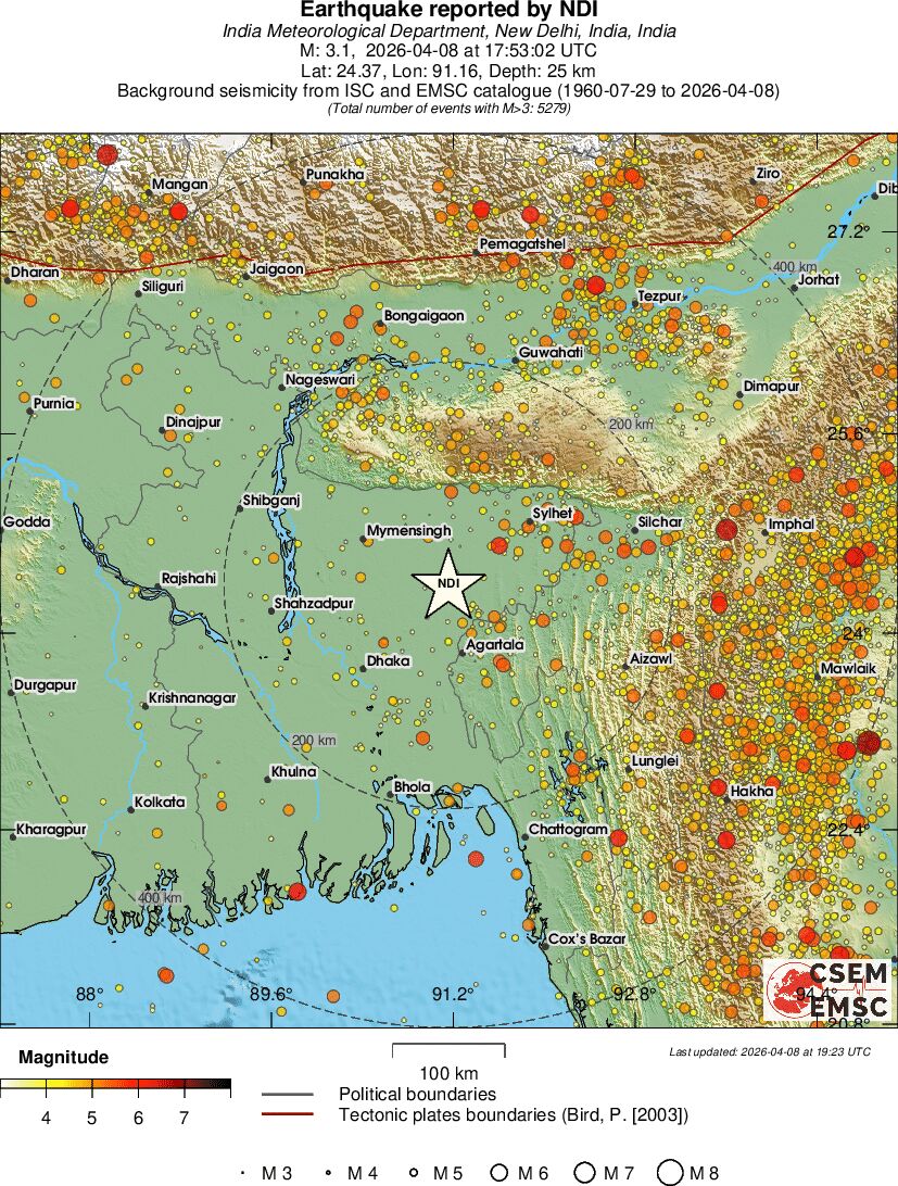 regional magnitude historical seismicity