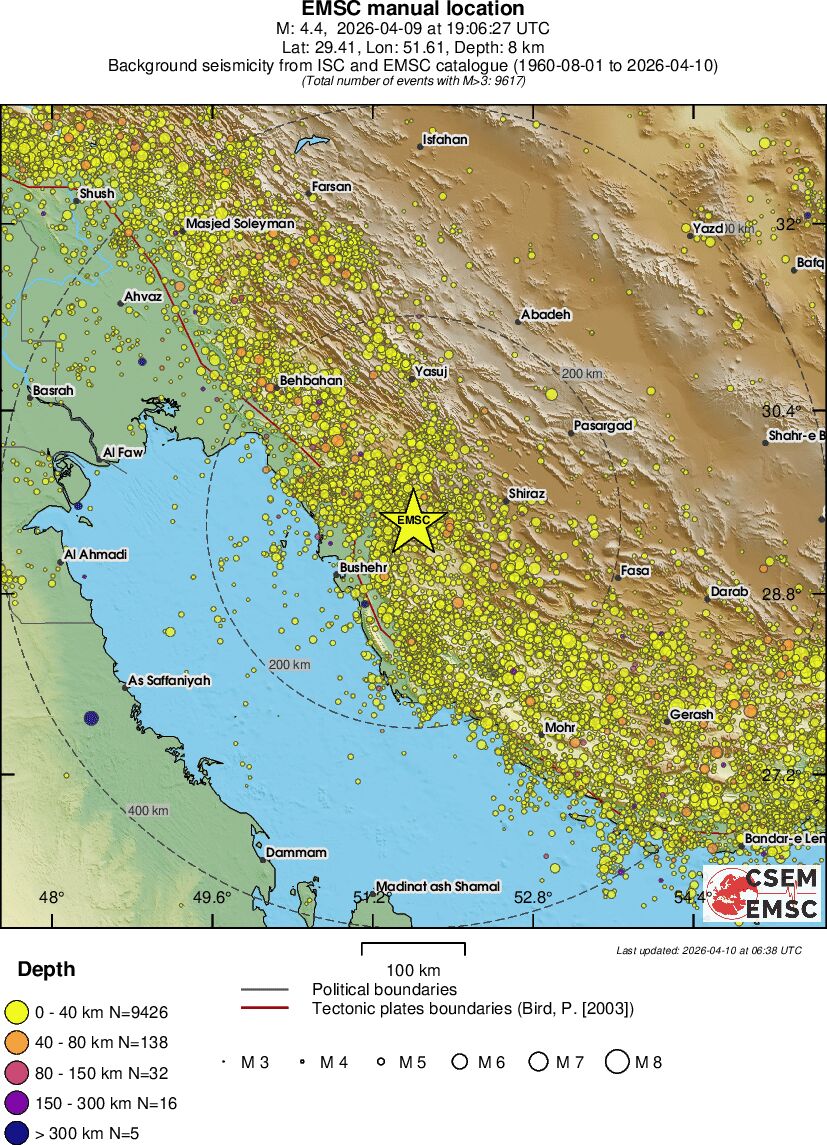regional historical seismicity