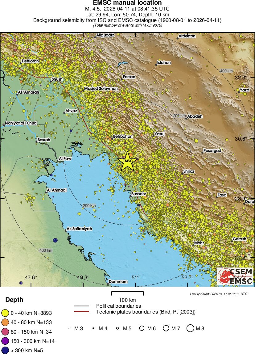 regional historical seismicity