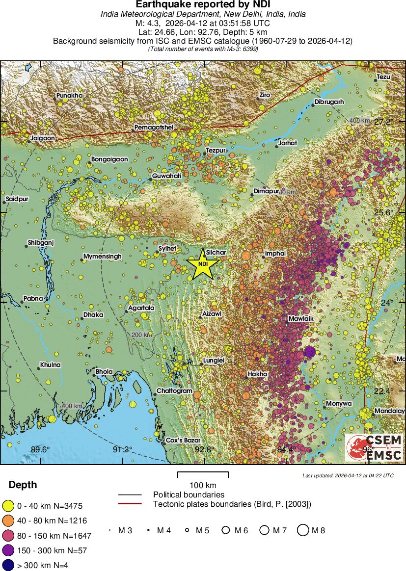 regional historical seismicity