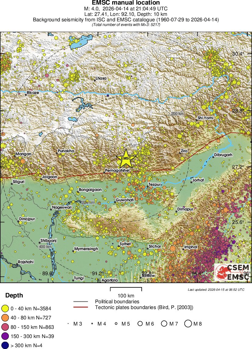 regional historical seismicity
