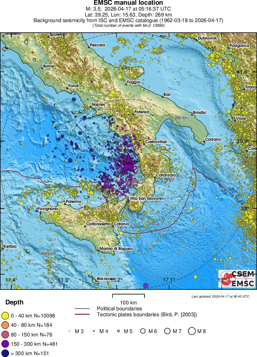 regional historical seismicity